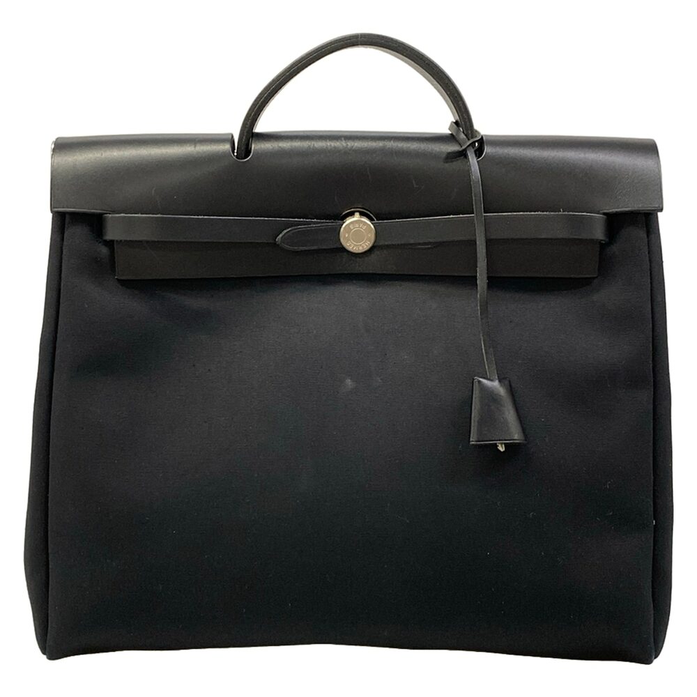Hermès Her Bag MM Handbag Toile Officier Leather